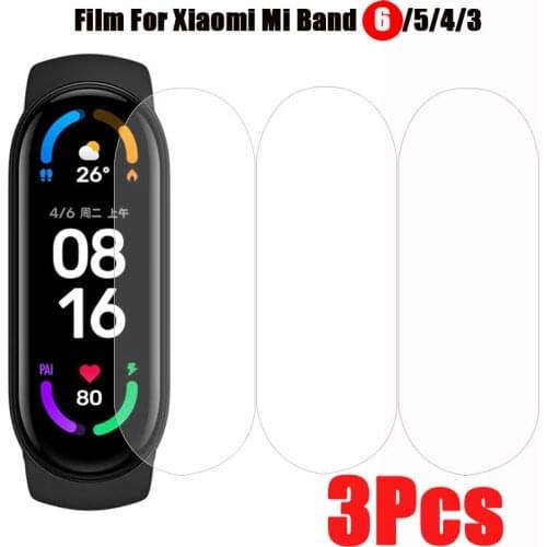3pcs TPU Soft Protective Film for Xiaomi Mi Band 6 Protection Film Cover Screen Protector for Xiomi MiBand 5 Band 4 Band 6 Film