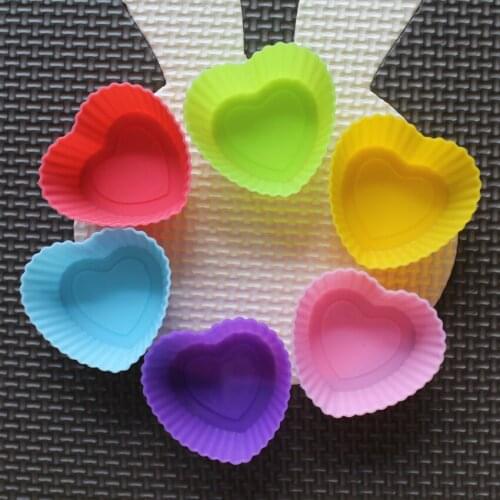 5pcs/lot silicone cake mold 3cm heart silicone chocolate mold cupcake liners mould DIY mini cake molds