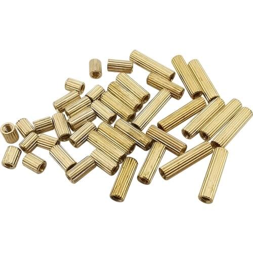 50pcs M2 *L thread Brass Round Standoff Spacer Female Female M2 Brass Threaded Spacer PCB Pillar L=3mm to 32mm