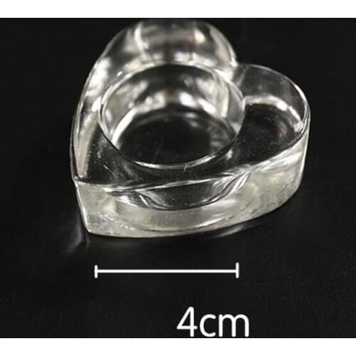 50pcs Romantic Portable Heart Flower Star Classic Glass Candle Holder Wedding Transparent Tealight Candle Holder Party Decor