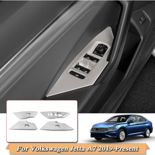 Car Styling ABS Panel Cover Sequins For Volkswagen Jetta A7 2019-Present Internal Door Windows Switch Lift Panel Cover Sticker
