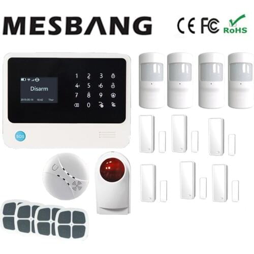 White wifi GSM GPRS wireless wifi home alarm system wireless outdoor siren with English French Russian Spanish,Dutch