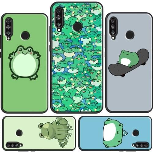 Cartoon Frog Case For Huawei P40 Lite P30 P20 Pro Mate 20 Lite P Smart 2019 Nova 5T Honor 10i 8X 9X 8A