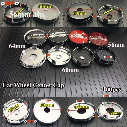 100PCS logo black/red/grid black/grid red 64MM 60MM 56MM abs/PVC Wheel Center Cap 2.2" 2.36" Car Style Cover