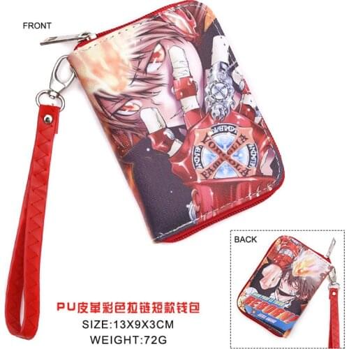 Colorful Anime HITMAN REBORN Vongola Family PU Short Wallet Sawada Tsunayoshi Coin Purse