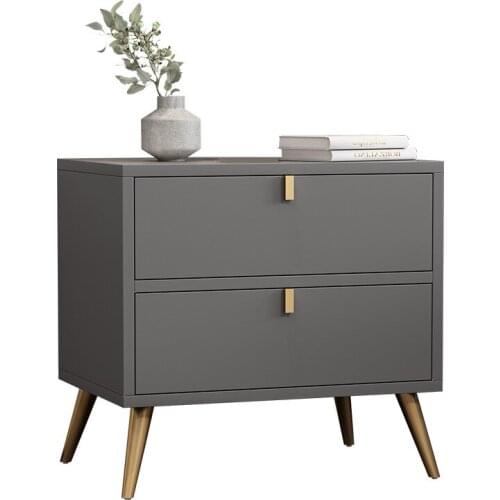 Hot-selling European style light luxury Nightstands Cheap bedside table White gray bedside table
