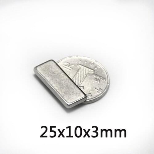 30/50/100PCS 25X10X3mm N35 Square Super Strong Magnetic Magnets 25mmX10mmx3mm Permanent Neodymium 25x10x3mm Block Magnet 25*10*3