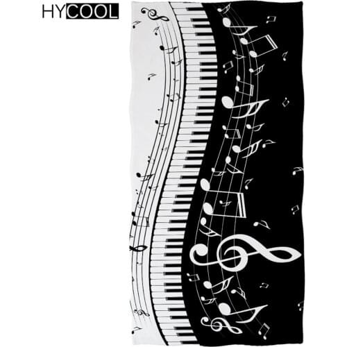 Soft Swmming Bathing Towels Music Note Piano Pattern Print Quick Dry Sport Toallas Absorbent Fade Resistant Towels Women Men