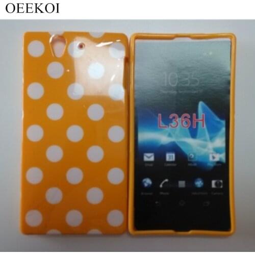 OEEKOI Polka Dots Soft TPU Phone Cover Case For Sony Xperia Z L36h C6603 C6602 Back Skin Cover Phone Case Free