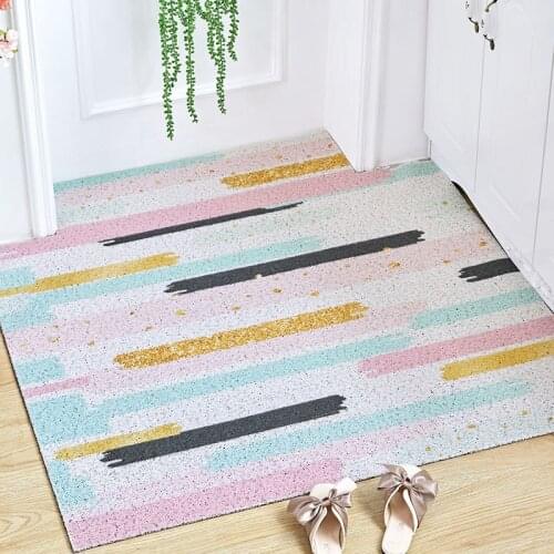 Doormat Hallway Mat Printed Carpet Doormat Non-slip Geometric Mat Mud-Removing Sand-Stripping Wear-Resistant Carpet Doormat