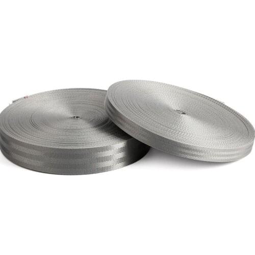 New 10M Silver 20-50mm Safety belt nylon ribbon backpack Bag Parts strap fabric tape Safety Harness Strong Car seat DIY dog rope