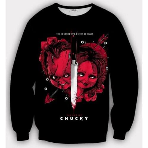 New 3D Printing Bride of Chucky Fashion Men Women Tracksuits Crewneck Hip Hop Sweater Plus Size S-7XL Harajuku