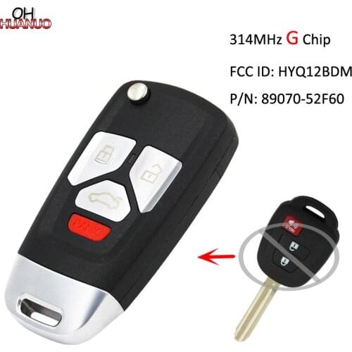 Upgraded Remote Key Fob 2+1 Button 314MHz With G Chip for Toyota Prius 2013-2016 FCC ID: HYQ12BDM