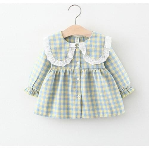 Baby Girl Dress Autumn New Baby Girls Clothes Casual Plaid Party Princess Dress Cotton Kids Clothing Newborn Dress For 0-3T