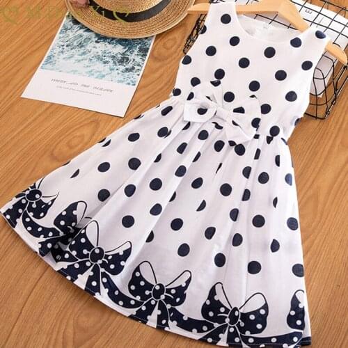 3-12 Years Girls Polka-Dot Dress 2020 Summer Sleeveless Bow Ball Gown Clothing Kids Baby Princess Tutu Dresses Children Clothes