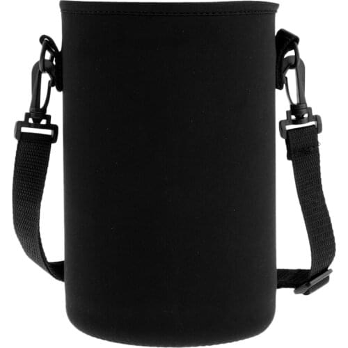Portable Neoprene Water Bottle Carrier Bag Pouch Cover Outdoor Sport Insulated Water Bottle Sleeve Black 18/36/64oz