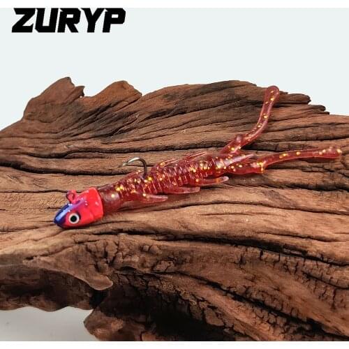 ZURYP Fishing lure combination bait 1 head 3 body Sinking Fishing lures Hard head Soft bait body ice bass pike fishing shad