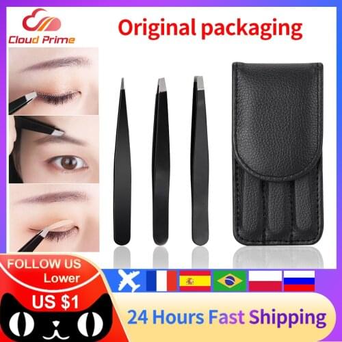 Cloud Prime Professional 1.5cm thick Stainless Steel Anti-static Slant Tip Hair Removal Eyebrow Tweezers Makeup Useful Hand Tool