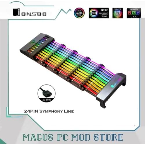 JONSBO Rainbow Bridge, RGB Trunking Cover For 24Pin ATX Cable MOD Symphony Line, 5V Rainbow RGB M/B SYNC
