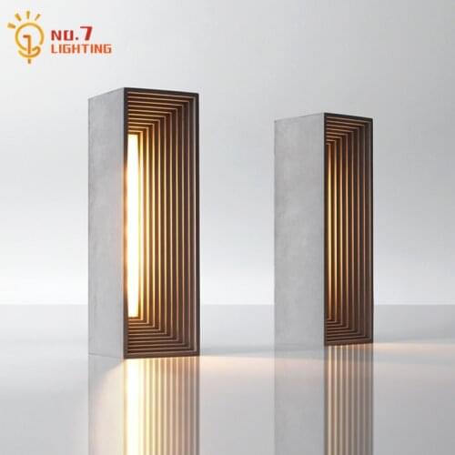 Nordic INS Designer Concrete Cement Table Lamp Art Decor Background Creative Geometry Desk Lights As Gift Bedroom Bedside Lamp