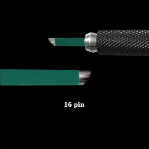 Extremely Thin 0.18mm 16 pin microblading needles blades Lamina Agulha Sobrancelha Tebori Microblading 12 Pontas Flex brow tatoo