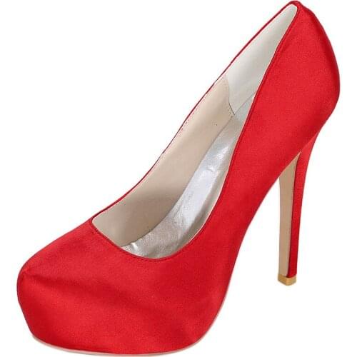 Thin High heels Women Pumps Sexy Wedding Party Round Toe Silk 12.5CM Slip On waterproof zapatos de mujer shoes size 35-42 blue