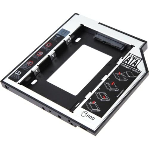 Universal 2.5 2nd 9.5mm Ssd Hd SATA Hard Disk Drive HDD Caddy Adapter Bay For Cd Dvd Rom Optical Bay Hot New