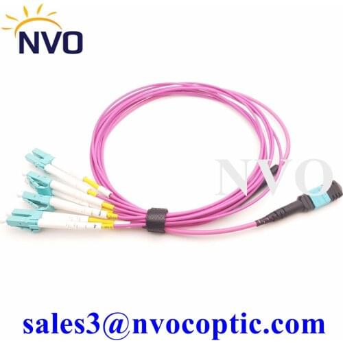 Fiber Patch Cords Female MPO/M-LC UPC OM4 Violet Cable 8 Cores Good FTTH 1-15m 2pcs/Lot