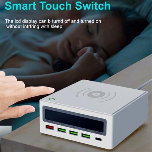 65W Multi USB Charger USB C Wireless charger With LED current indicator QC3.0 Fast Charger For Laptop computer Power adapter