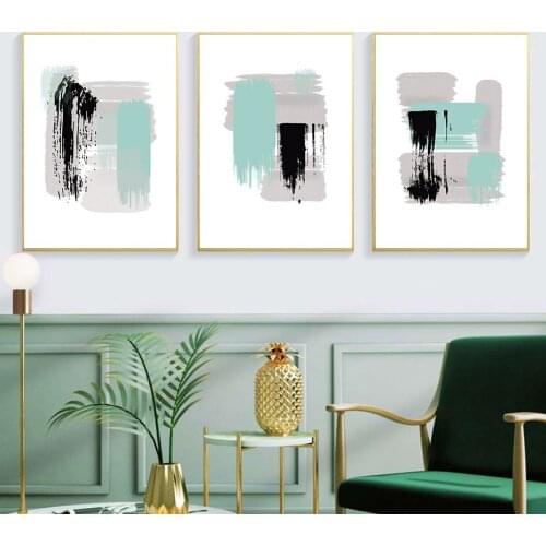 Yellow Black Green Paint Art Abstract Painting Fashion Art Wall Art Canvas Decoration Mural Home Decoration