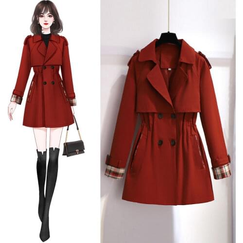 New Autumn Winter Women Elegant Double Breasted Solid Trench Coat Female Vintage Turn-down Collar Warm Trench Ladies Outwear Q20