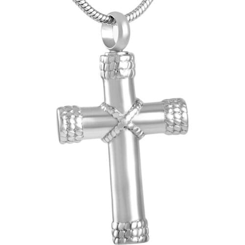Gold Cross Cremation Urn Necklace Pet Ashes Urn Pendant Religious Gifts For Women Christian Free Gift Box & Funnel Kit