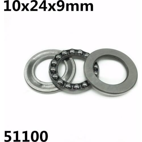 10Pcs 51100 10x24x9 mm Axial Thrust Ball Bearings 8100 High quality