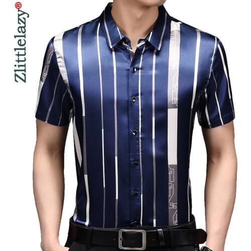2021 brand striped mens shirts for men clothing fashion summer short sleeve shirt vintage luxury dress casual clothes jersey 530
