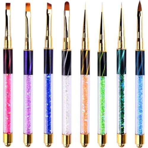 3/1pcs Nail Brushes Painting Liner Gel Polish Nail Extension Manicure Rhinestone Acrylic Wood Handle Stripe Lines Nails Art Pen