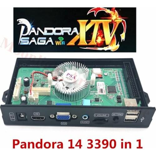 3D WIFI Pandora 14 Saga Box 3390 in 1 Arcade Multigame PCB Board Motherboard Coin HD Video Save Function 3P 4P Games Retro Game