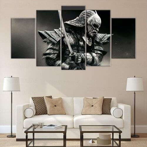 HD Canvas Spray Printing 5 Pieces Japanese Samurai Home Decoration Poster Canvas Paintings framed game poster art