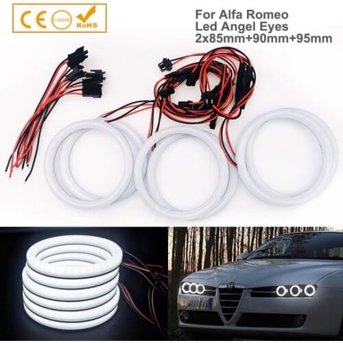 6Pcs Super Bright White Cotton LED Angel Eyes Halo Ring Lighting Kit DRL For Alfa Romeo 159 Daytime Running Lights Car Accessori