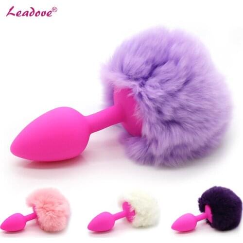 Small Size Rabbit Girl Tail Sex Toys Silicone Plush Anal Plug Cosplay Cute Tail Anal Erotic Toy For Couples Man Women Gay GS0100