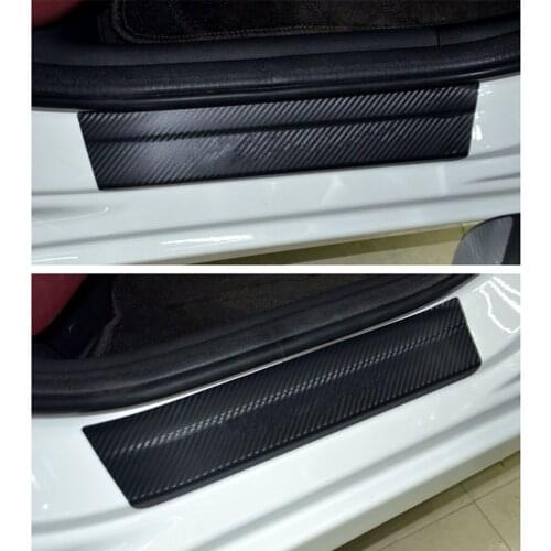4D Carbon Fiber Car Door Sill Sticker Auto Door Protection Anti Scratch None Slip for Audi A4 8E B6 B7 2001-2007 Car Styling