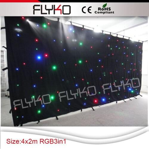 Free shipping 2M *4M rgb led starlit curtain with controller system