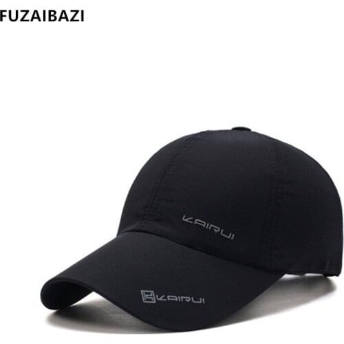 FUZAIBAZI Trend New Mens Summer Autumn Quick-Drying Baseball Cap Snapback Adjustable Size Fashion Brand Leisure Motion Visors