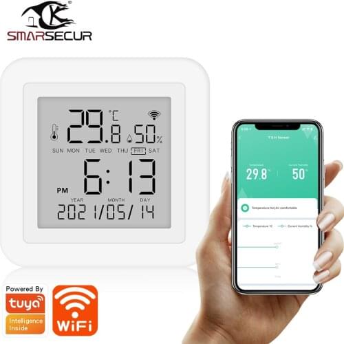 Tuya Smart home WiFi Temperature Humidity Sensor Accuracy T&H Sensor with display
