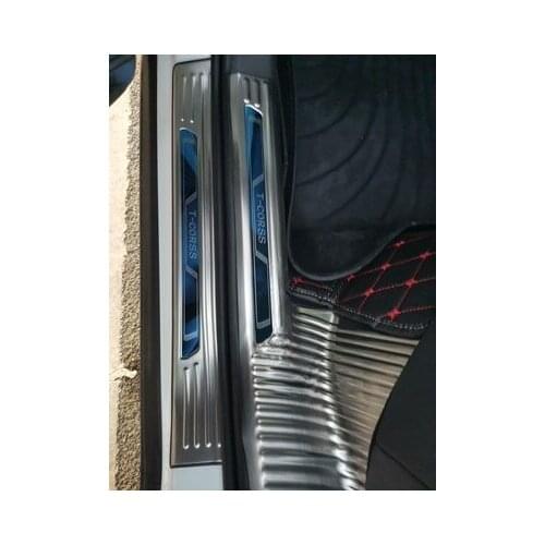 For Volkswagen T-CROSS 2018 2019 2020 stainless steel car threshold guard anti-scratch protection car accessories