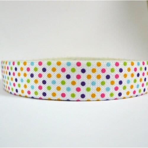 12 Meters 1" 25mm Wide Rainbow Polka Dots Suspender Elastic Webbing Great For Suspender Making