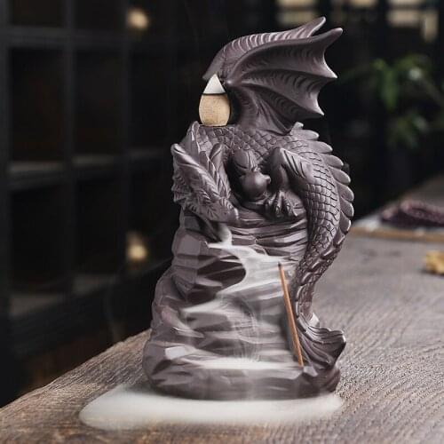 European Creativity Backflow Dragon Incense Burner Holder Censer Meditation Ornament Living Room Decorationchristmas Decorations