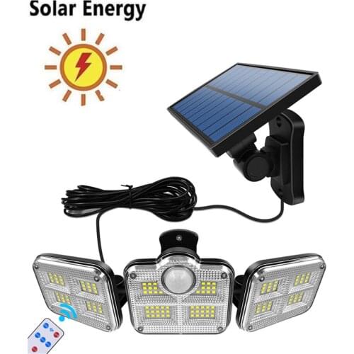 138 led seperable remote Solar Light Motion Sensor solar Security Lamp Waterproof 6 reflectors Outdoor Lighting Entryways Patio