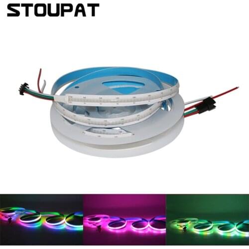 5V Dream Color COB LED Strip Light 332LEDs RGB SK6812 WS2812B Flexible Multi-Color High Density FOB Digital Strip Lights 10mm