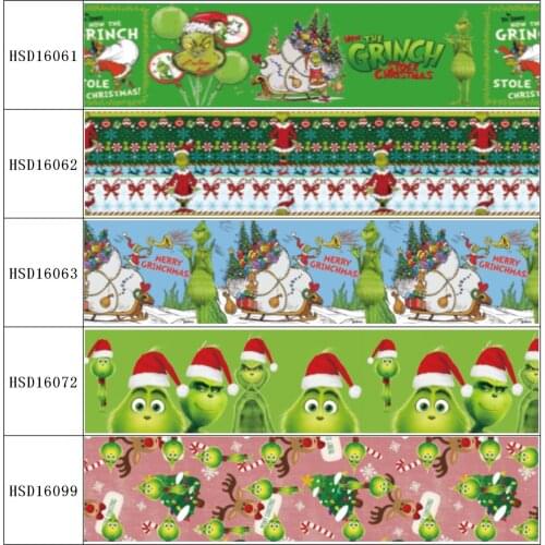 HSDCraft Free shipping 25MM 38MM 75MM Heat Transfer Printed Grosgrain ribbon for diy hair bow