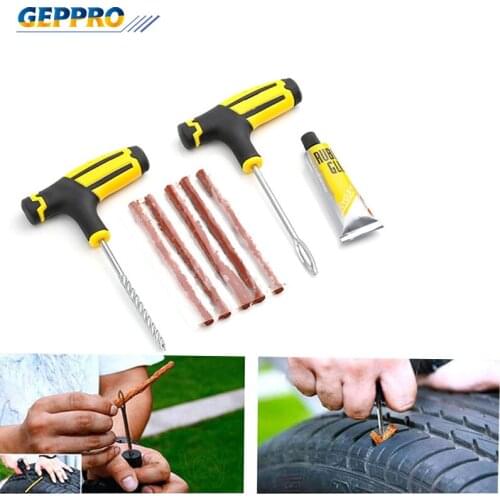 Car Tire Repair Tool Tire Repair Kit Studding Tool Set Auto Bike Tubeless Tire Tyre Puncture Plug Garage Car AccessoriesRT004